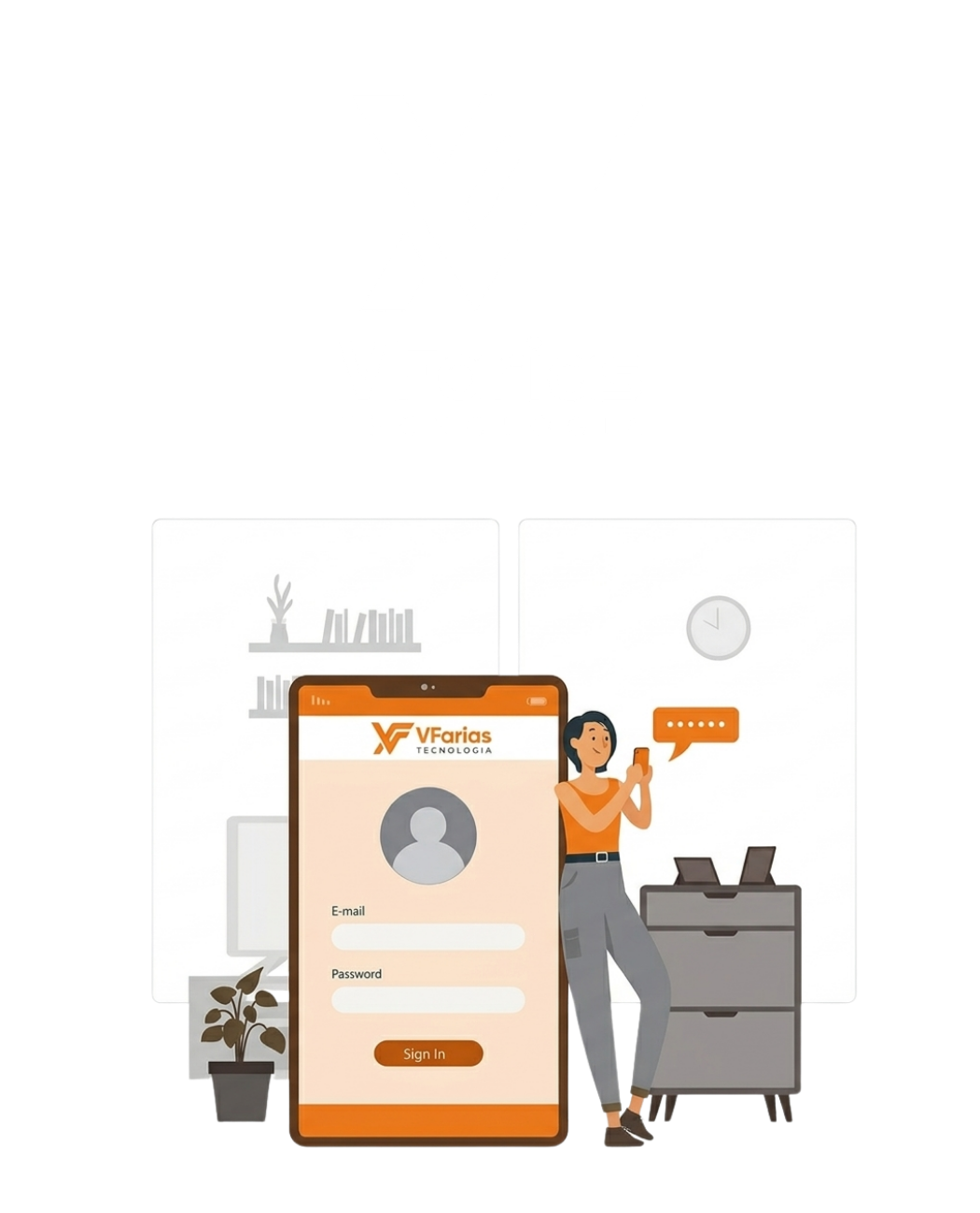 Ilustração da tela de login